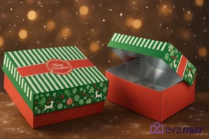 Cutii din carton pentru prăjituri de Crăciun, cu un design festiv și protecție profesională, pentru cofetării și HoReCa